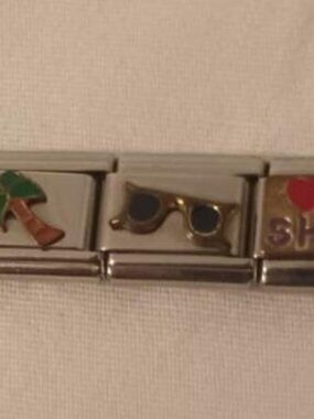 Italian Charm Bracelet Link Sunglasses Gold Colored Y2K Charm Modular
